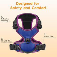 Load image into Gallery viewer, No Pull Dog Harness, No-Choke Soft Padded Reflective Dog Vest Harness with Front Clip &amp; Top Handle, 2 Quick-Release Buckles, Adjustable for Small Medium Large Dogs
