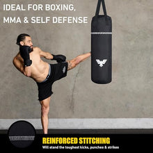 Load image into Gallery viewer, Elite Sports Boxing Bag 4 FT – Heavy Duty Canvas Punching Bag with Straps for Boxing, Training, MMA, Muay Thai, Kickboxing, Martial Arts &amp; Fitness – UNFILLED Heavy Bag
