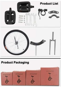 Single Wheel Unicycles Freestyle Unicycles, 24" Wheel Leakproof Tire Wheel Cycling One Wheel Bike for Teenagers Adults Outdoor Sports Fitness Exercise(24")