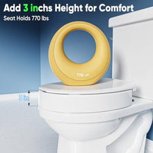 Load image into Gallery viewer, 3 Inch High Elevated Toilet Seat for Seniors, Soft Close, Easy Install &amp; Clean (Round)

