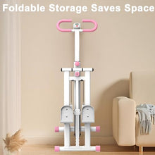 Load image into Gallery viewer, KINMAC Stair Stepper with Adjustable Resistance for Home - Upgrade Climber Workout Machine with LCD - (White Pink)
