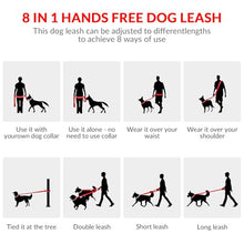 Load image into Gallery viewer, Léwind 8.2ft Hands Free Dog Leash,Versatile Waist &amp; Crossbody Lead for Medium Dogs,Waterproof &amp; Adjustable for Running Jogging Walking, 360° Swivel Metal Buckle (Red)
