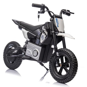 24V Kids Ride On Electric Toy Motocross Motorcycle with High Speed Hub Motor, Shock Absorber - Ages 5-15(Black)