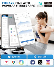 Load image into Gallery viewer, ABLEGRID Smart Body Fat Scale, Rechargeable Digital Bathroom Scale for Body Weight, Gradient Trends and Difference in Change Display, 22 Body Metrics, BMI, Muscle Mass, Heart Rate, Water Weight, 400lb
