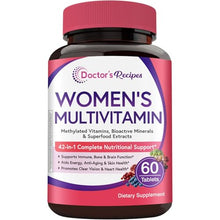 Load image into Gallery viewer, Doctor's Recipes Women’s Multivitamin, Complete Methylated Multivitamins, Vitamin A, C, D, E, B12, Iron, Inositol &amp; Superfood, Hair Growth, Immune, Energy, Blood, Ages 18+, Easy to Swallow, 60 Tablets
