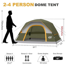 Load image into Gallery viewer, CAMPROS CP Tents for Camping 2/4/6 Person, Waterproof Windproof Dome Tent
