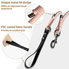 Load image into Gallery viewer, FOVRLZSE 5FT Heavy Duty Dog Leash for Large Medium Dogs, 440LBS Break Strength PVC Coated Non-Slip Handle, 360 Rotating Tangle-Free Buckle, Reinforced Waxed Rope for Walking Hiking Training, Pink
