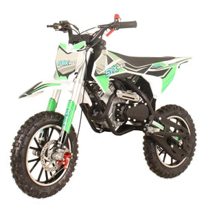 50cc Dirt Bike, Gas Powered 4-Stroke Mini Motocross Motorcycle, Dirt Bike for 8-14, Off-Road Pull Start Pit Bike (Green)