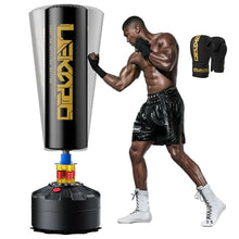 Load image into Gallery viewer, LEKÄRO Freestanding Punching Bag with Boxing Gloves, Heavy Boxing Bag with Stand for Adult Kids, Standing Kickboxing Bag (Black Gold)
