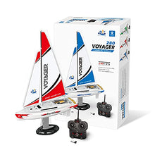 Load image into Gallery viewer, PLAYSTEAM Voyager 280 RC Controlled Wind Powered Sailboat in Red - 17.5" Tall
