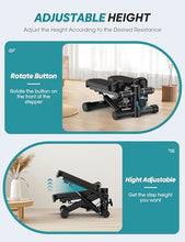 Load image into Gallery viewer, Steppers for Exercise at Home, Mini Stepper with Resistance Bands, Portable Stair Stepper 330LBS Weight Capacity, Adjustable Height Stepper Machine with LED Monitor for Full Body Workout
