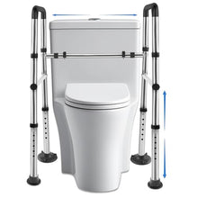 Load image into Gallery viewer, Toilet Safety Rails, Adjustable Toilet Safety Frame &amp; Rails, Toilet Safety Rail for Elderly Adults
