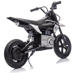 24V Kids Ride On Electric Toy Motocross Motorcycle with High Speed Hub Motor, Shock Absorber - Ages 5-15(Black)