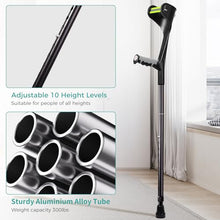 Load image into Gallery viewer, Lvyeyung Forearm Crutches for Adults, Upgraded Heightened , 10-Level Adjustable Height, Aluminum Crutches for Walking
