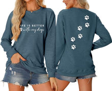 Load image into Gallery viewer, Sorry I'm Late I Saw A Dog Sweatshirt Women Funny Dog Lover Shirt Casual Crew Neck Long Sleeve Pullovers Lightweight
