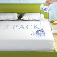 Load image into Gallery viewer, 2 Pack Mattress Protector Twin XL Size 100% Waterproof Fitted Mattress Cover, Breathable Noiseless &amp; Machine Washable Bed Cover Deep Pocket from 5" to 21", Bed Protector for Kids Adults
