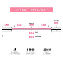 Load image into Gallery viewer, RitFit Barbell Weight Set - 4/6FT Olympic Barbell with Weight Plates (55-115LB Total) -  Hip Thrusts 4FT Pink Bar with 35LB Plates
