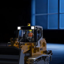 Load image into Gallery viewer, KidsFaves Pro-Grade Remote Control Bulldozer for Adult Metal Micro-Scale RC Construction Model with Leadscrew Loader System, Dual Battery Includes Portable Carry Case
