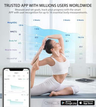 Load image into Gallery viewer, ABLEGRID Body Fat Scale,Digital Smart Bathroom Scale for Body Weight, Large Color Display Screen, 22 Body Composition Metrics BMI, Water Weigh, Heart Rate, Baby Mode, 400lb, Rechargeable
