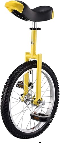 20-Inch Competitive Unicycle with Adjustable Seat, Yellow Self-Balancing Outdoor Sports Unicycle