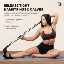 Load image into Gallery viewer, DMoose Fitness Foot &amp; Calf Stretcher with Adjustable Padded Stretching Strap for Plantar Fasciitis, Hamstring, Heel Spurs and Achilles Tendonitis Relief - Yoga Leg Stretch Strap for Flexibility
