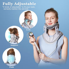Load image into Gallery viewer, Cervical Neck Traction Device, Adjustable Cervical Traction Device with 3 Power Traction, 8 Airbag Support for Neck Pain Relief Neck Stretcher Air Pump Neck Brace
