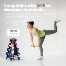 Load image into Gallery viewer, LIONSCOOL Premium Dumbbell Rack Only, with Side Racks for Neoprene/Vinyl Coated Dumbbells
