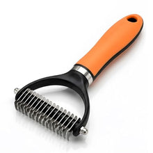 Load image into Gallery viewer, Dog Brush and Cat Deshedding Rake, Pet Grooming Tool for Shedding with Rounded Stainless Steel Teeth, Comfortable Grip for Long or Thick Coats (Green)
