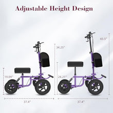 Load image into Gallery viewer, Fvzzin All Terrain Knee Scooter for Adults, Foldable Rolling Knee Scooter with DIY Stickers &amp; Shock Absorber, Steerable Knee Walker for Broken Foot, Ankle Injuries &amp; Surgery, Better Crutch Alternative
