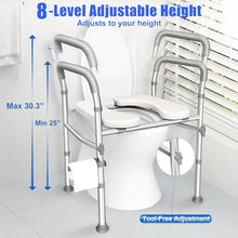 Load image into Gallery viewer, Toilet Seat Risers for Seniors, FSA and HSA Eligible Raised Toilet Seat with Handles, 8-Level Height and 3-Level Width Adjustment, Fits Most Body Sizes and Toilets, for Elderly, Pregnant, and Disabled
