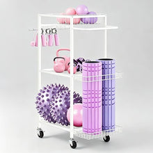 Load image into Gallery viewer, HASAKIESAA Weight Cart Home Gym Storage Rack with Wheels for Dumbbells
