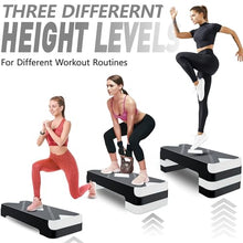 Load image into Gallery viewer, GYMMAGE Aerobic Exercise Stepper - Adjustable Workout Platform, 26.5" Step Deck with 4", 6", 8" Height Risers, Women's Home Gym Cardio Fitness
