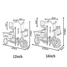 Load image into Gallery viewer, Three Wheel Bike, Adult Tricycle Small Adult Bicycle 4Wheel+Seat Backrest Basket Traditional Design for Seniors Cycling Pedalling
