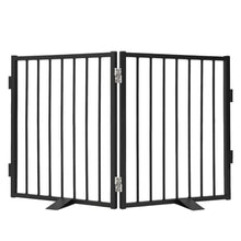 Load image into Gallery viewer, Snagle Paw Full Metal Freestanding Dog Gate,Indoor Dog Gate with Floor Protect Support Feet, 40x24Inches Foldable Dogs Barrier for Stairs, Hallways and Doorways (24'' H 2 Panel, Black)

