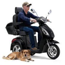 Load image into Gallery viewer, Super Large Electric 3 Wheel Mobility Scooters, Heavy Duty 800W Wheelchair Device, 25 Miles Long Range, All Terrain Mobility Scooter，Speed Adjust, Remote Key,Receive Ready to Ride (3 Wheel -Black)
