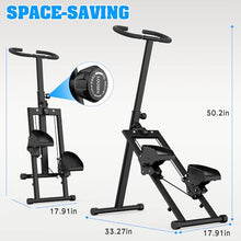 Load image into Gallery viewer, HIKEDIN Stair Stepper Vertical Stair Master with Optional Resistance Bands Adjustable Handlebar &amp; Pedals Climber Exercise Machine for Full-Body Workout, New Version (Black)
