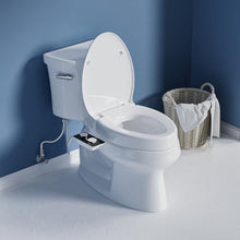 Load image into Gallery viewer, SAMODRA Raised Toilet Seat Riser, White, 3 Inch High Elevated Toilet Seat for Seniors, Soft Close, Easy Install &amp; Clean (Elongated)
