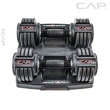 Load image into Gallery viewer, CAP 12.5 lb Pair ADJUSTABELL Adjustable Dumbbell with Contoured Full Rotation Handle, Honeycomb Design, Black
