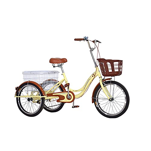 Three Wheel Bike, Adult Tricycle Outdoor Sports Comfort Bicycles with Large Basket 3 Wheel Cruiser Bike