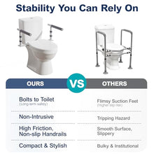 Load image into Gallery viewer, HolyHeal Toilet Safety Rails for Seniors, Height Adjustable Toilet Safety Frame Grab Bars, 500lb Toilet Support Rails Easy Installation &amp; No Wobble, Toilet Assistance Handles for Elderly and Disabled
