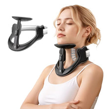 Load image into Gallery viewer, Owlprince Posture Corrector for Neck &amp; Cervical Spine Alignment - Memory Foam Support for Pain Relief, Tech Neck, 360° Adjustable Neck Collar, (Black, Large)
