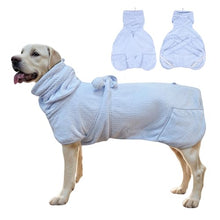 Load image into Gallery viewer, Super Absorbent Dog Bathrobe Pineapple Soft Fast Drying Dogs Towel Robe Adjustable Drying Coat for After Bath with Hood (Pineapple Blue, X-Large)
