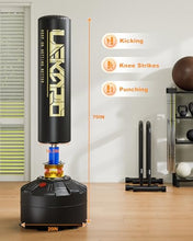 Load image into Gallery viewer, LEKÄRO Freestanding Punching Bag with Boxing Gloves, Heavy Boxing Bag with Stand for Adult Kids, Standing Kickboxing Bag (Black Gold)

