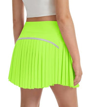 Load image into Gallery viewer, DOCUMO Pleated Skirts for Girls with Pocket Shorts Girls Athletic Golf Tennis Skorts Hight Waisted Skirts for Running Casual (Neon Green, X-Large)
