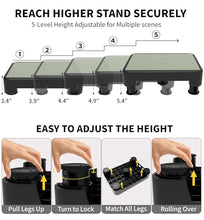 Load image into Gallery viewer, LIFTOZA 5-Level Adjustable Step Stool, Noctilucent Bedside Step, 700 LBS Capacity Safety Step Platform, Indoor and Outdoor Foot Stool for Seniors and Kids, Wide Step Stools Elderly Assistance at Night
