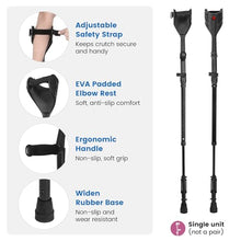 Load image into Gallery viewer, Ergonomic Forearm Crutches Spring Assist Crutches for Adults,Comfortable and Height Adjustable Arm
