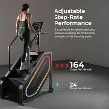 Load image into Gallery viewer, Sunny Health &amp; Fitness Premium Smart Stair Climber – 15-Level Step Rate (24–164 Steps/Min), 8&amp;4 Built-in Programs, Auto-Locking Pedals, 350 LB Capacity, Free SunnyFit App w/Dedicated SF-X7310 Program
