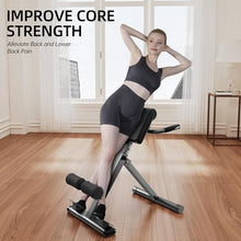 Load image into Gallery viewer, FITKS360 Roman Chair Hyperextension Bench – Adjustable Back Extension Machine for Glutes, Hamstrings &amp; Lower Back – Foldable Multi-Purpose Workout Equipment for Home Gym
