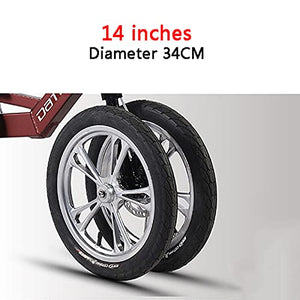 14 Inch 4 Wheel Cruiser Bike Adult Tricycle with Large Basket & Seat Backrest for Recreation Shopping Picnics Exercise Cycling Pedalling