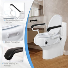 Load image into Gallery viewer, NIdreamCE Raised Toilet Seat for Seniors with Flip-up Handles, 5.9" Adjustable Toilet Seat Riser Elevated Medical Supplies &amp; Equipment for Handicap, Elderly, Hip Replacement After Surgery
